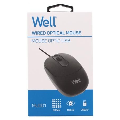 optical mouse black usb well